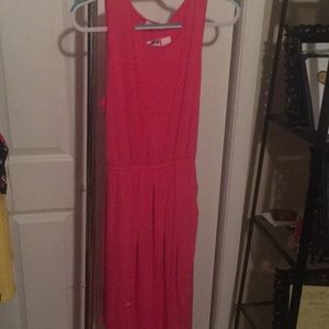 Hot Pink Maxi Dress With Slit